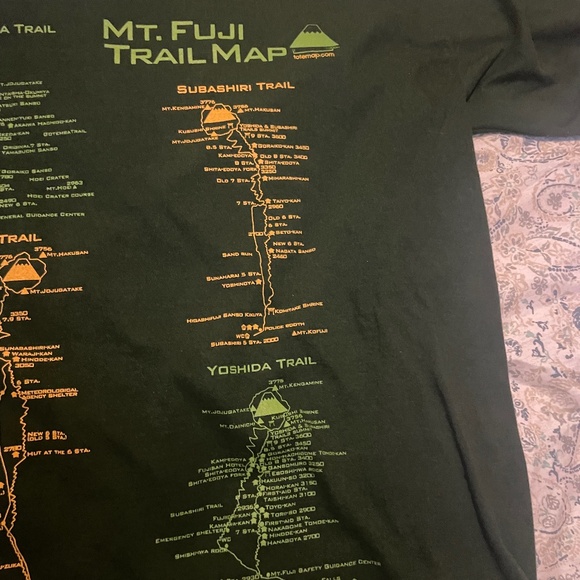 Green Men's Mt. Fuji Hiking Graphic Tee Totemap - Picture 6 of 6